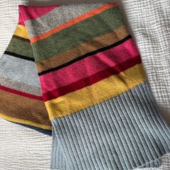 Vintage JUMP Colourful Striped Soft Knit Scarf