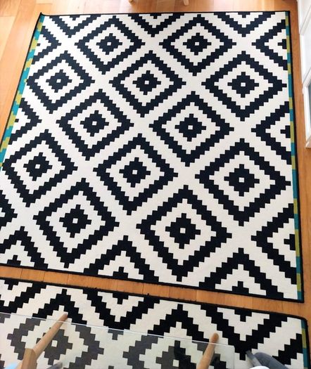 2x IKEA Geometric Rugs (200x200 cm) Black & White