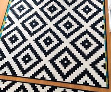 2x IKEA Geometric Rugs (200x200 cm) Black & White