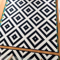 2x IKEA Geometric Rugs (200x200 cm) Black & White