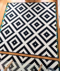 2x IKEA Geometric Rugs (200x200 cm) Black & White