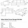 MADE.COM Mustard Velvet Corner Sofa Bed with Storage Image 5
