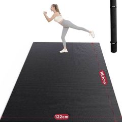Large Exercise Mat, Non-Slip, Ultra Durable, Large Yoga Mat for Home Gym, Fitness, Yoga, Pilates, Stretching, Push-ups, Gymnastics-Grey