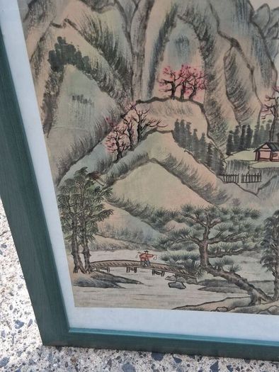Large Original Japanese Country Scene Painting