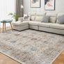 Rugs for Living Room, 200x300cm Large Area Rugs for Bedroom, Vintage Boho Machine Washable Rug, Non Slip Kitchen Rug Faux Wool Rugs Soft Short Pile Carpet for Dining Room, Office Image 6