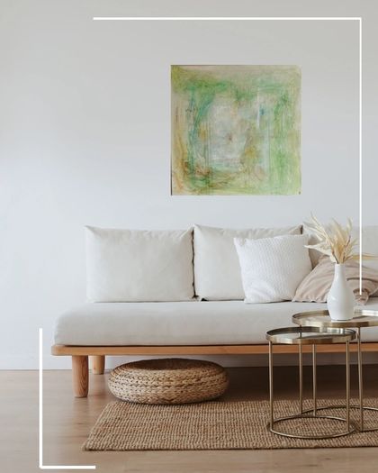 Original Abstract Painting Biophilic Art Neutral Art  Quiet Luxury Art