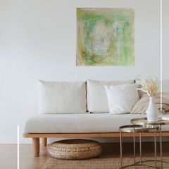 Original Abstract Painting Biophilic Art Neutral Art  Quiet Luxury Art