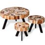 Three Piece Coffee Table Set Solid Reclaimed Wood Image 2