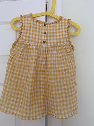 Next Girls Yellow & White Check Top - see 3 pics