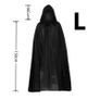 Halloween Cloak Soft Unisex Hooded Black Robe Witch Long Cape Cosplay Costume Prop Party Performance Supplies Holiday Decoration Image 2
