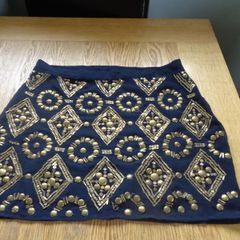 Navy Beaded Mini Skirt for Sale