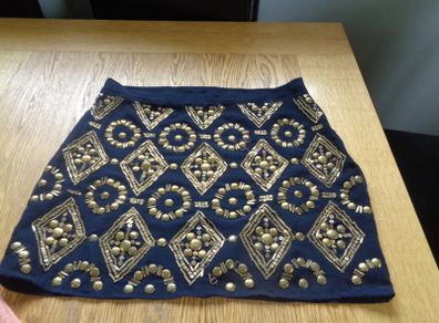 Navy Beaded Mini Skirt for Sale
