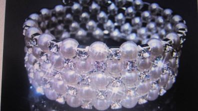 Pearl and Diamonte Wrap around Bracelet
