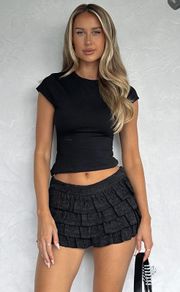 White Fox Boutique Bring Me A Dream Black Ruffle Skort XS NWT