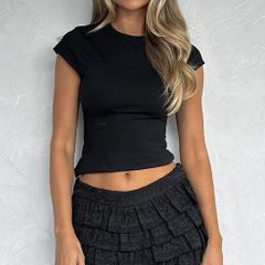 White Fox Boutique Bring Me A Dream Black Ruffle Skort XS NWT
