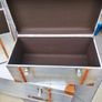 Steamer Trunks x 4 Aluminium & leather. Image 7