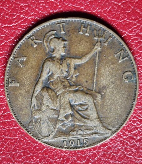 1915 Farthing George V coin