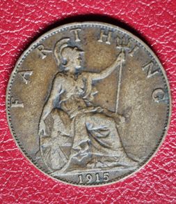1915 Farthing George V coin