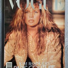 Vintage Vogue Magazine from 1989. Kim Basinger by Herb Ritts Cover