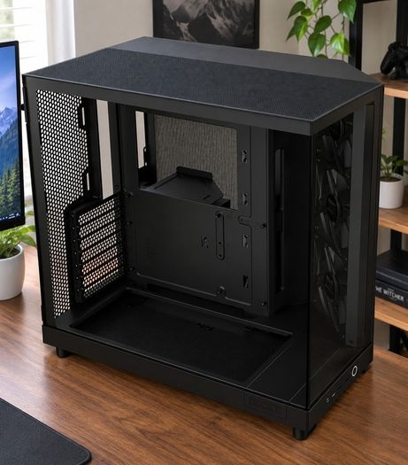 NZXT H6 Flow Black Gaming PC Case  3 Fans Included