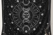 Tapestry for Bedroom Aesthetic, Sun Moon Star Large Astrology Wall Hanging, Black White Psychedelic Room Decorations, Mystic Wall Decoration for Home Bedroom, Living Room, Dorm MULTIPLE SIZES AVAILABLE (FREE POSTAGE)
