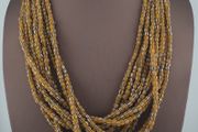 Vintage African Style Stripe Glass 4-5.5mm Beads Necklace Strand