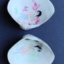 A Pair of Hand Painted Chinese Decorative Clam Shells Image 2