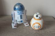 Star Wars R2-D2 and BB-8 figures with poster