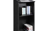 Podium Stand, 119 cm Hostess Stand with 4 Rolling Wheels, Wood Podium with Storage Shelves, and Slant Desktop