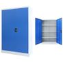 Office Cabinet Metal 90x40x140 cm Grey and Blue Image 2
