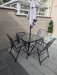 Outdoor glass table