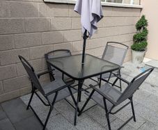 Outdoor glass table