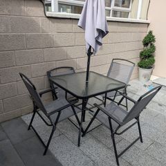 Outdoor glass table