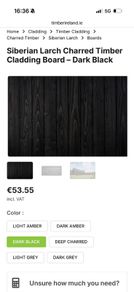 Siberian Larch Cladding two lengths Black