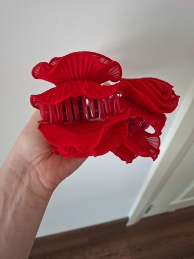 Red Rose Hair Clips