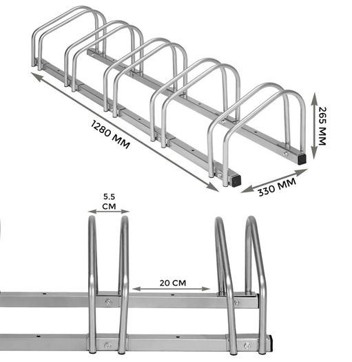NEW 5 Bike Bicycle Parking Stand Steel Rack