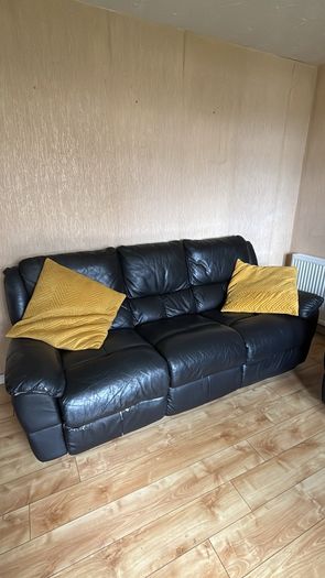 sofa 3 seater leather recliner