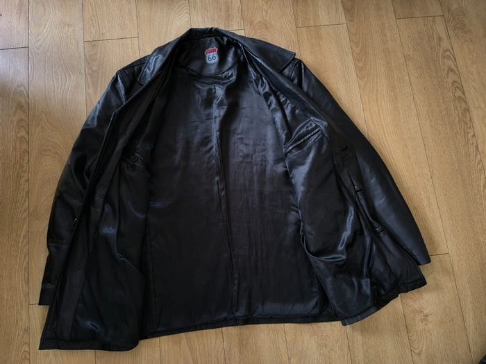 Mens Black Genuine Leather Jacket Route 66 Classic Vintage Style