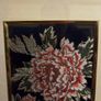 Vintage Asian hand embroidered silk flower framed Image 2