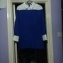 Blue a-line block long shirt Image 3