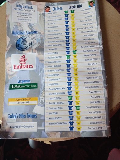 chelsea match programme  nov 2000