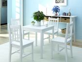 Five Piece Dining Set Pinewood White