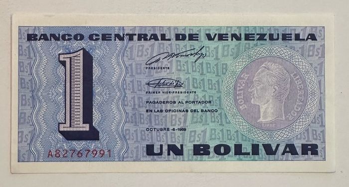 Venezuela 1 Bolivar 1989 Banknote