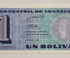 Venezuela 1 Bolivar 1989 Banknote