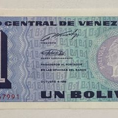 Venezuela 1 Bolivar 1989 Banknote