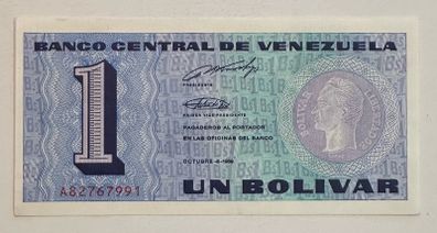 Venezuela 1 Bolivar 1989 Banknote