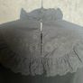 Other Stories Embroidered Bib Sweater Sz 8UK  S Black Ruffle Dark Academia Image 9