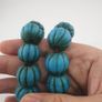 Antique African Turqouise Blue Melon Shape Beads Necklace Strands Image 6