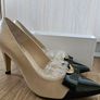 Gorgeous white & black bow Spanish leather high heel shoes 3.5 UK RRP 130 euro Image 3