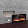 Electric Fireplace Touch Screen Glass Panel Colorful Flame Insert Wall Mounted Heater 1800W(102CM, Black) Image 7